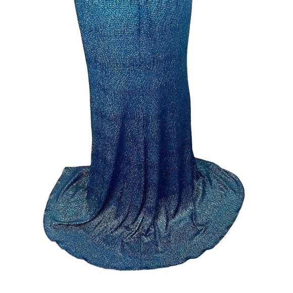 DESSY COLLECTION VIVIAN DIAMOND METALLIC TRUMPET GOWN IN MIDNIGHT NWT WOMEN'S 10 - Picture 12 of 16